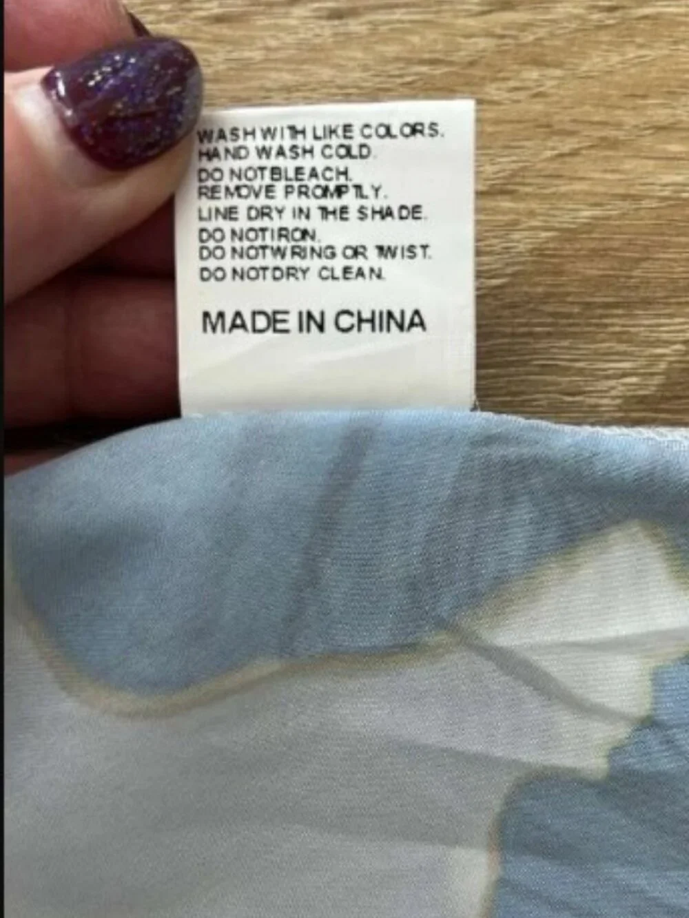 Elegant Blue Floral Shirt Long Sleeve Midi - Picture 6 of 7